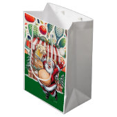 サンタクロースをテーマにしたピックボール・クリスマス ミディアムペーパーバッグ (正面アングル)