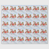 サンタクロースをテーマにしたピックボール・クリスマス ラッピングペーパー (フラット)