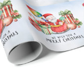 サンタクロースをテーマにしたピックボール・クリスマス ラッピングペーパー (ロールコーナー)