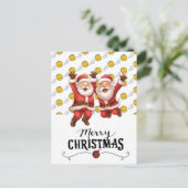 サンタクロースをボールで飾ったテニスクリスマス シーズンポストカード (スタンド正面)