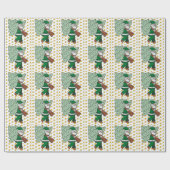 サンタクロースをボールに乗せたテニスクリスマスパーティー ラッピングペーパー (フラット)