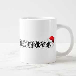 サンタクロースを信じて クリスマスハット クリスマスの時間 クリスマスイブ ジャンボコーヒーマグカップ