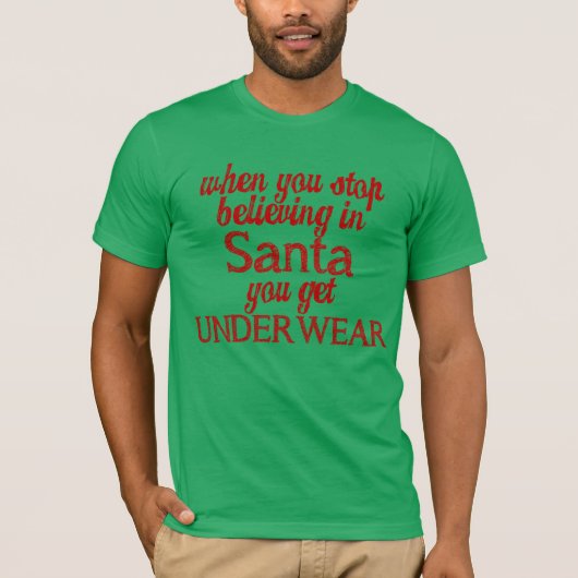 サンタクロースを信じるかパンツをもらうか Tシャツ (正面)