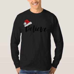 サンタクロースを信じる ハット クリスマス メリー Xmas お楽しみ Tシャツ