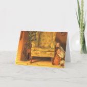 サンタクロースを待つヴィンテージのクリスマスの子供たち シーズンカード (正面)