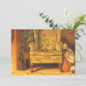 サンタクロースを待つヴィンテージのクリスマスの子供たち シーズンカード (スタンド正面)