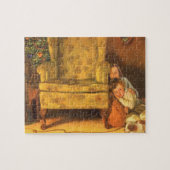 サンタクロースを待つヴィンテージのクリスマスの子供たち ジグソーパズル (横)