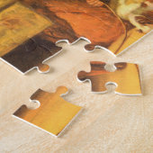 サンタクロースを待つヴィンテージのクリスマスの子供たち ジグソーパズル (側面)