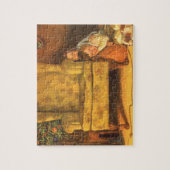 サンタクロースを待つヴィンテージのクリスマスの子供たち ジグソーパズル (縦)