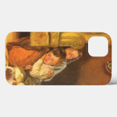 サンタクロースを待つヴィンテージのクリスマスの子供たち Case-Mate iPhoneケース (裏面 (横))