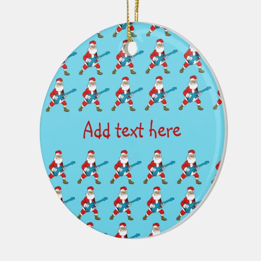 サンタクロースを演じるギター セラミックオーナメント (左)