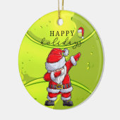 サンタクロースを頂点としたテニスのメリークリスマス セラミックオーナメント (左)