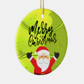 サンタクロースを頂点としたテニスのメリークリスマス セラミックオーナメント (右)
