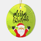 サンタクロースを頂点としたテニスのメリークリスマス セラミックオーナメント (左)