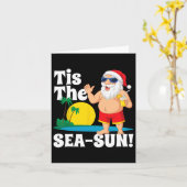 サンタクロースを飲むと海の日のクリスマス カード (黄色い花)