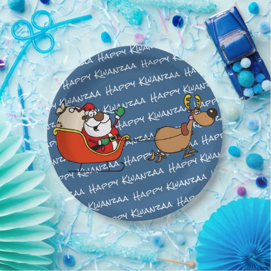 サンタクロースアフリカ系アメリカ人のKwanzaaのお祝い ペーパープレート (パーティー)