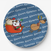 サンタクロースアフリカ系アメリカ人のKwanzaaのお祝い ペーパープレート (正面)