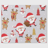 サンタクロースアンド雪だるま ラッピングペーパー (フラット)