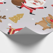 サンタクロースアンド雪だるま ラッピングペーパー (角)