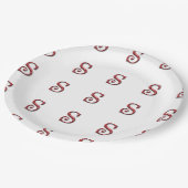 サンタクロースイニシャルモノグラムクリスマスパターン ペーパープレート (アングル)
