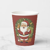 サンタクロースイラストレーションクリスマス紙カップ 紙コップ (正面)