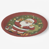 サンタクロースイラストレーションクリスマス紙プレート ペーパープレート (アングル)