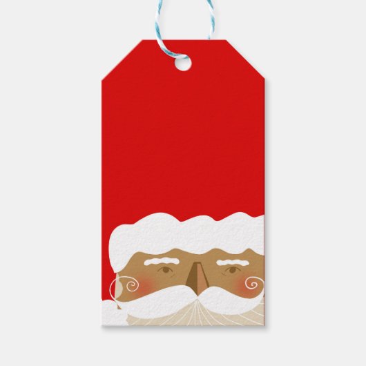 サンタクロースイラストレーションホリデークリスマス ギフトタグ (正面)