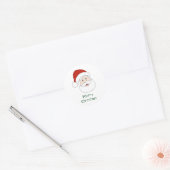 サンタクロースイラストレーション&文字 ラウンドシール (封筒)