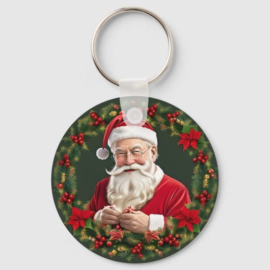 サンタクロースインアフェスティバルリース キーホルダー (正面)