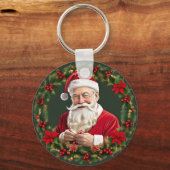 サンタクロースインアフェスティバルリース キーホルダー (正面)