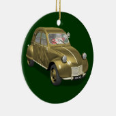サンタクロースインシトロエン2CV セラミックオーナメント (右)