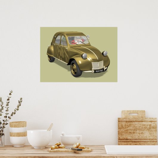 サンタクロースインシトロエン2CV ポスター (キッチン)