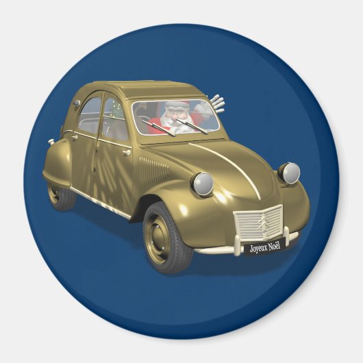 サンタクロースインシトロエン2CV マグネット (正面)