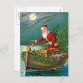 サンタクロースインボート シーズンポストカード (正面/裏面)