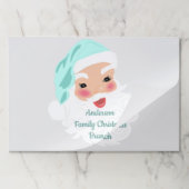 サンタクロースインミントハットクリスマス紙ランチョンマット ペーパーパッド (折り畳み)