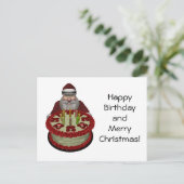 サンタクロースウィズお誕生日ケーキ シーズンポストカード (スタンド正面)