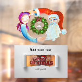 サンタクロースウィズベビーガールイラストレーション ウィンドウサイン (シート2)