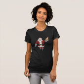 サンタクロースウィズレッド虎猫 Tシャツ (正面フル)