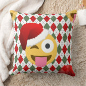 サンタクロースウィンク絵文字 クッション (ブランケット)