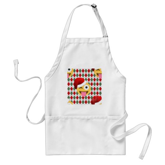 サンタクロースウィンク絵文字 スタンダードエプロン (正面)