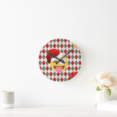 サンタクロースウィンク絵文字 ラウンド壁時計 (ホーム)