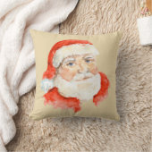 サンタクロースウォーターカラー装飾用クッション クッション (ブランケット)