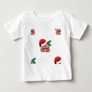 サンタクロースウンチ絵文字 ベビーTシャツ