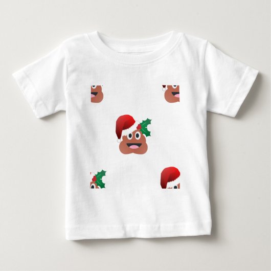 サンタクロースウンチ絵文字 ベビーTシャツ (正面)