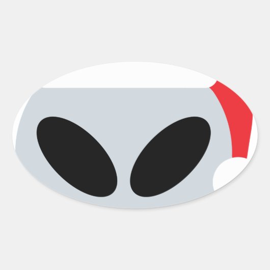 サンタクロースエイリアン絵文字 楕円形シール (正面)