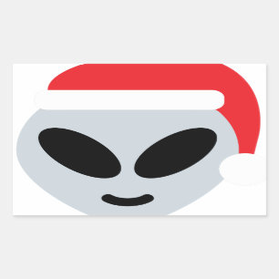 サンタクロースエイリアン絵文字 長方形シール