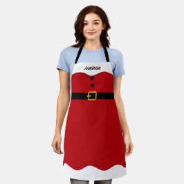 サンタクロースエプロン名前をカスタムするクリスマスギフト エプロン