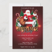 サンタクロースエレガントクリスマスパーティー 招待状 (正面)