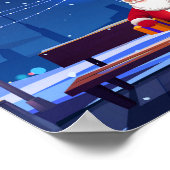 サンタクロースオンパークベンチ ポスター (角)