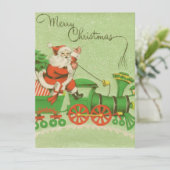 サンタクロースオンヴィンテージレトロクリスマストレイン シーズンカード (スタンド正面)